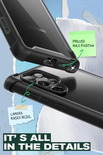 Vista 6 de i-Blason Funda transparente para Samsung Galaxy S22 Ultra (6.8 pulgadas) 5G, funda protectora robusta [Ares] sin protector de pantalla integrado