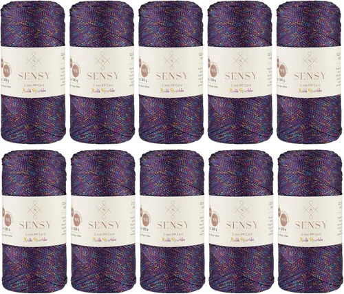 Vista 87 de Sensy Premium 2mm 229.5 metros de cuerda de poliéster 100% cordón de polipropileno Cordón de macramé 2mm Cordón para bolso de crochet Hilo