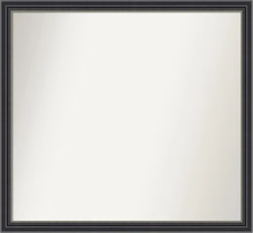 Vista 540 de Amanti Art Espejo de baño negro para sobre fregadero, 22 x 22 pulgadas, espejo de tocador cuadrado estrecho negro Avon, marco de madera casual
