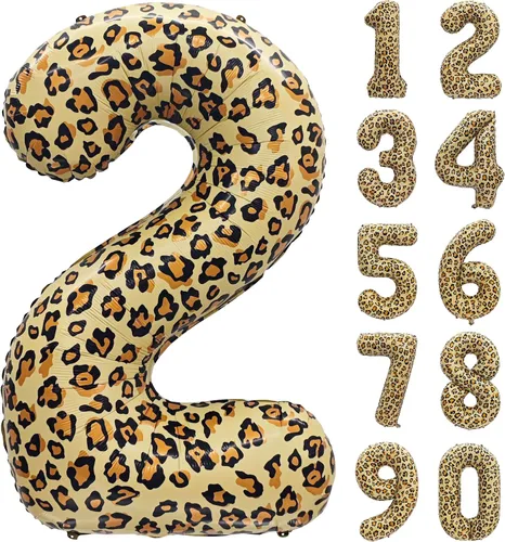 Vista 14 de Decoraciones de globos de letras de feliz cumpleaños con estampado de Estampado de leopardo