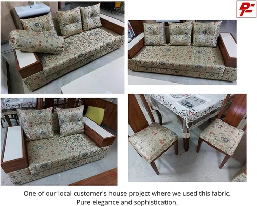 Vista 5 de Tela jacquard clásica de lujo con diseño ornamentado marroquí para tapicería, sofá, silla, comedor, tratamiento de ventanas, manualidades, 54