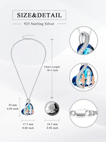 Vista 3 de Collar de Hermana de Plata de Ley - Joyería de Cumpleaños para Hermanas y Amigas