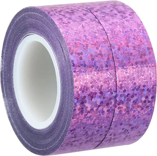 Vista 10 de PATIKIL Cinta brillante con purpurina de 0.591 in x 16.4 ft, paquete de 2 cintas adhesivas holográficas decorativas para manualidades, álbumes
