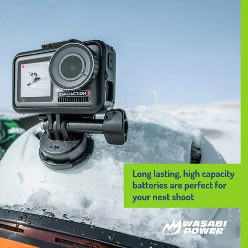 Vista 8 de Wasabi Power Batería (paquete de 2) y cargador USB triple para DJI AB1 y DJI OSMO Action Camera
