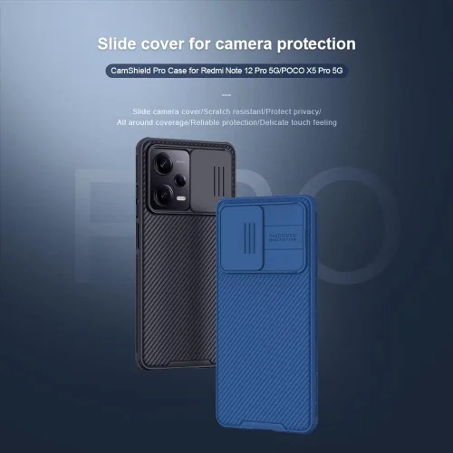 Vista 4 de Funda para Xiaomi Redmi Note 12 Pro 5G/POCO X5 Pro 5G con cubierta para cámara, delgada funda protectora de policarbonato a prueba de golpes