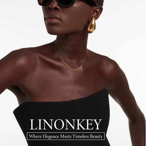 Vista 4 de LINONKEY Juego de 3 pares de aretes de oro con forma de lágrima para mujer, grandes, medianos, pequeños, gruesos, hipoalergénicos, chapados en oro