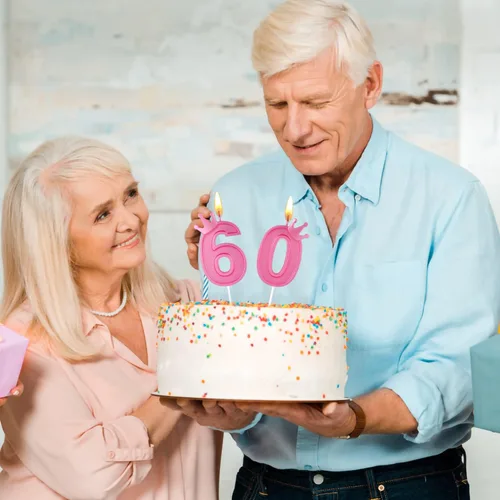 Vista 6 de Vela de número de cumpleaños de 3 pulgadas, vela número 3D con decoración de corona, velas grandes para tartas de cumpleaños, bodas, aniversarios