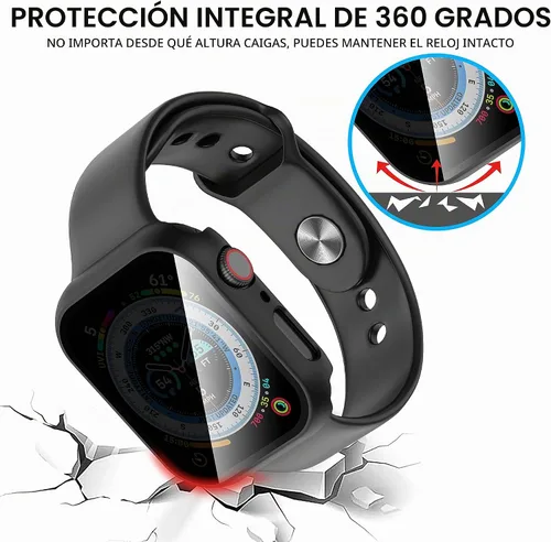 Vista 5 de Suoman - Funda protectora de pantalla para Apple Watch Series 6/5/4 SE de 1.575 in Paquete de 3 fundas ultrafinas de vidrio templado para iWatch