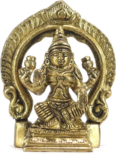 Vista 11 de ASHIRWAD Escultura de estatua de ídolo de latón para Diwali Pooja, templo, decoración del hogar, Vastu Laxmi Devi Maa AE000006-18 (Laxmi-18)