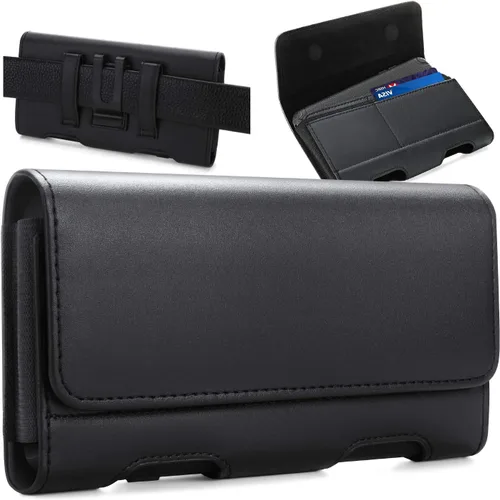 Vista 11 de BECPLT Funda de cuero con soporte para tarjeta de identificación, funda con clip para cinturón para iPhone 13 Mini, 12 Mini, 8, 7, 6s, 6, Galaxy