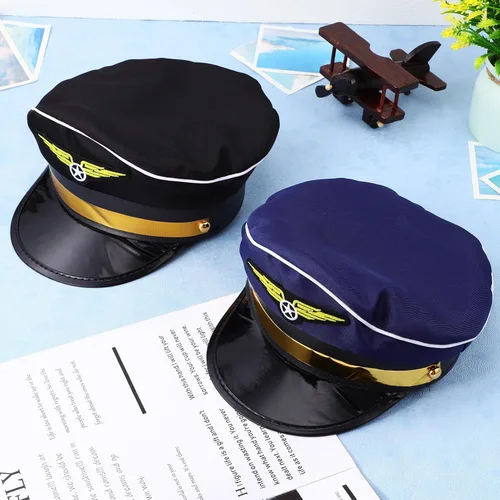 Vista 9 de Gadpiparty 2 sombreros de piloto para adulto, accesorios de disfraz de marinero ajustable para hombres y mujeres, accesorios de fiesta de Halloween