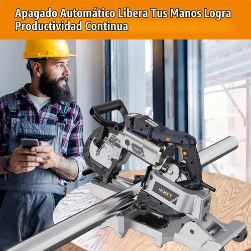 Vista 7 de MAXXT Sierra de cinta con base de aluminio ligero, sierra de cinta de corte profundo de 10 amperios y 5 pulgadas, sierra portátil automática