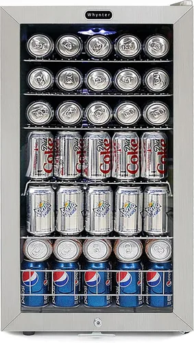 Vista 10 de Whynter - Refrigerador para bebidas con puerta de cristal de doble capa, Mini refrigerador independiente de 68 latas 1.6 pies cúbicos, BR-062WS