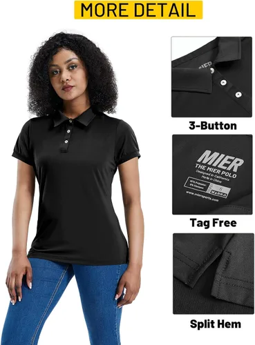Vista 5 de MIER Women's Golf Polo Shirts Short Sleeve Dry Fit Athletic Shirts, Moisture Wicking
