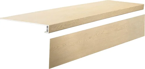 Vista 9 de Lucida Surfaces Combo de peldaños y contrahuellas de vinilo de lujo Cubierta de peldaños para escaleras con aspecto de madera y contrahuellas