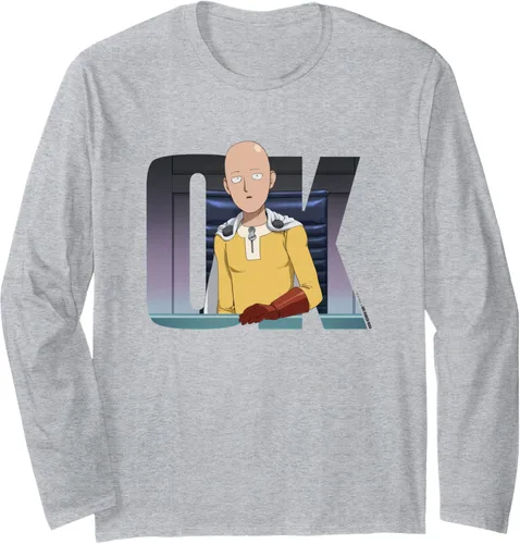 Vista 3 de One Punch Man Camiseta de manga larga Saitama OK, Negro, S