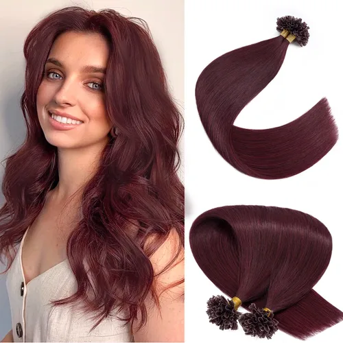 Vista 16 de Extensiones de cabello humano con punta en U, con queratina de fusión caliente, extensiones de cabello humano real, extensiones de cabello Remy