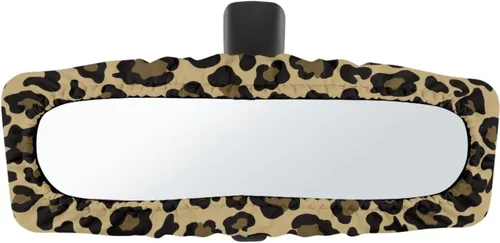 Vista 42 de Funda para espejo retrovisor de automóvil con estampado de vaca negro, protector de espejo retrovisor automático elástico
