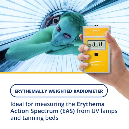 Vista 2 de Solarmeter Medidor UV eficaz de eritema modelo 7.5, radiómetro UV digital, ideal para la prevención de quemaduras solares, pruebas de gafas