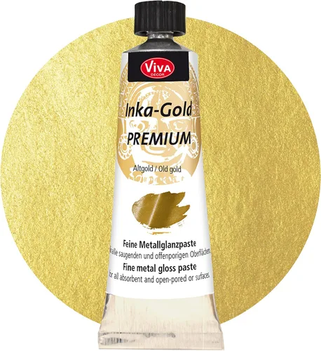 Vista 11 de Viva Decor® Inka Gold Premium Set (oro, oro rosa, oro viejo, 3 x 1,41 oz) pintura acrílica metálica - juego de pintura artesanal - pinturas