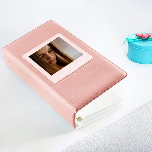 Vista 4 de Álbum de fotos de 64 bolsillos para películas Fujifilm Instax Square SQ40 SQ20 SQ10 SQ6 SP3 (rosa)