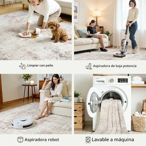 Vista 5 de Alfombras 5x7 para sala de estar: gran alfombra suave lavable, moderna, abstracta, antideslizante, sin desprendimiento, para interiores, delgada