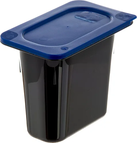 Vista 10 de Carlisle FoodService Products 3058360 Smart Lid Tapa de polietileno de noveno tamaño, azul oscuro, 6.8 x 4.3 x 0.5 pulgadas, 1.28 onzas