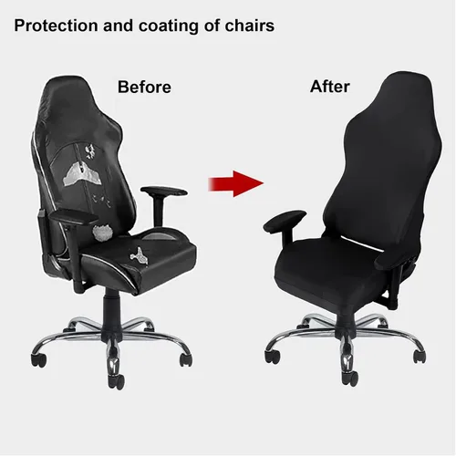 Vista 3 de Funda ergonómica para silla de videojuegos, fundas ergonómicas para silla de juegos de computadora, fundas elásticas de poliéster, 4