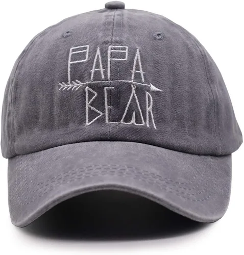 Vista 2 de KKMKSHHG Unisex Papa Bear Denim Hat Adjustable Washed Dyed Cotton Dad Baseball Caps