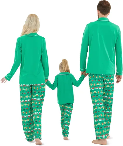 Vista 2 de DAUGHTER QUEEN Pijamas de Navidad para la familia, niños de 6 a 15 años, tallas de adultos S-XXL