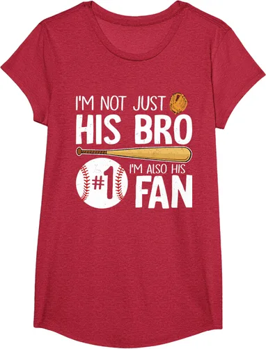Vista 76 de Camiseta Baseball Brother I'm Not Just His Bro I'm His Number One Fan, Negro
