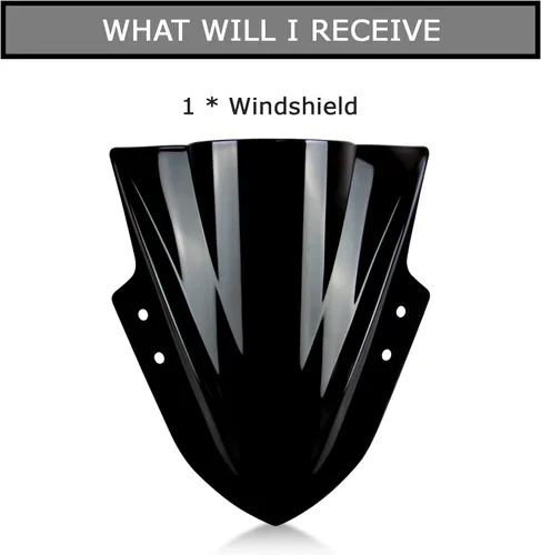 Vista 5 de Parabrisas doble burbuja deflector de viento pantalla para Ninja 300 EX300R EX300 2013-2017 2013 2014 2015 2016 2017 negro