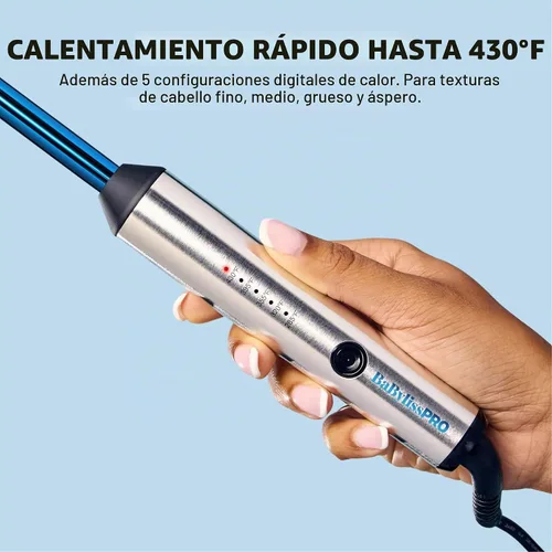 Vista 4 de BabylissPRO Nano Titanium Professional Curling Wand For All Hair Types, Reaches 430 Degrees For Long Lasting Curls