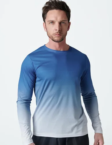 Vista 6 de Paquete de 3 camisetas de manga larga Dry Fit para hombre, camisetas ligeras de rendimiento atlético con agujeros para el pulgar para senderismo