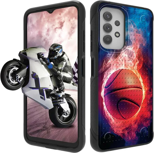 Vista 22 de Funda protectora resistente de doble capa para Samsung A14 5G (parte trasera con textura antideslizante), TPU suave a prueba de golpes, para Samsung