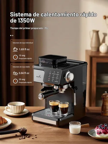 Vista 7 de UDI Máquina de café expreso de 20 bar con 20 ajustes de molienda
