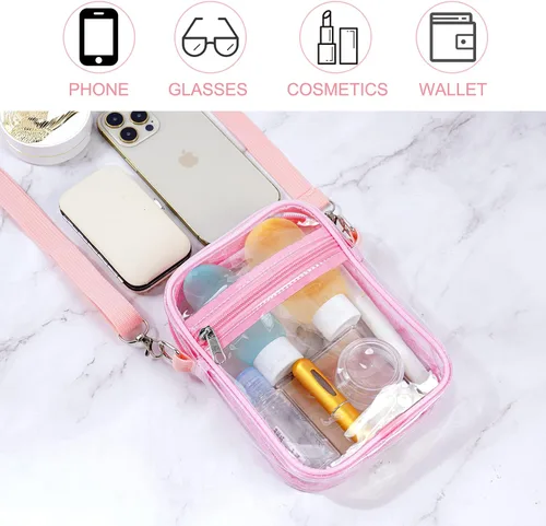 Vista 3 de Clear Crossbody Bag, Stadium Approved Clear Purse Bag With Adjustable Shoulder Strap, Messenger Bags
