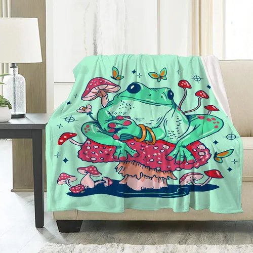Vista 13 de Manta de hongos, ultra suave, cálida y ligera, de franela de forro polar con microhongos, para cama, sofá, regalo de viaje, decoración de hongos