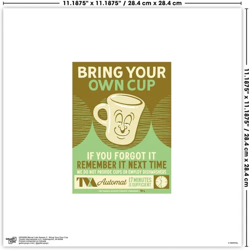 Vista 6 de Trends International Gallery Pops Marvel Loki (Serie de TV) - Arte de pared Bring Your Own Cup, versión sin marco, 12 x 12 pulgadas