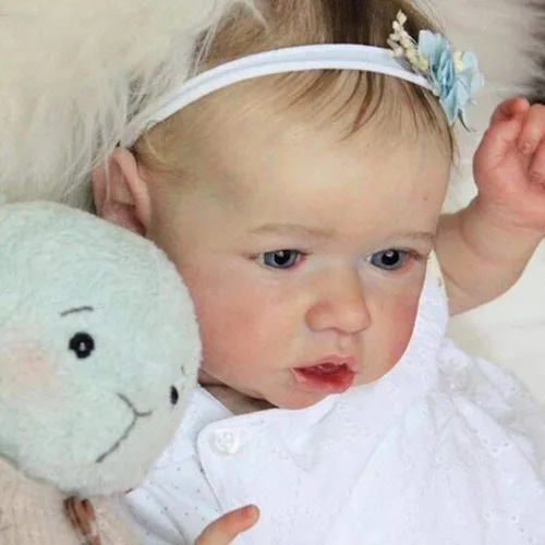 Vista 2 de EURORA Muñecas de bebé Reborn de 18 pulgadas, ojos azules abiertos realistas realistas, cuerpo de vinilo completo suave para niños a partir de 3 años