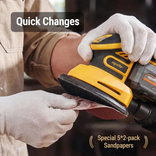 Vista 5 de Lijadora de detalles inalámbrica sin escobillas compatible con batería Dewalt de 20 V MAX (solo herramienta), lijadora de esquina ligera con caja