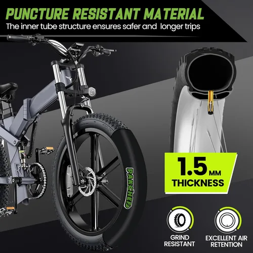 Vista 5 de Tubo de neumático grueso resistente de 20 x 4.0, 26 x 4.0 con válvula Schrader - Tubo interior de goma butílica gruesa para bicicletas eléctricas