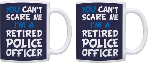Vista 8 de ThisWear Regalo de jubilación Can't Scare Me I'm a Retired Police Officer Funny Cop Gift Taza de café de cerámica de 11 oz con asa