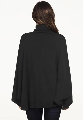 Vista 3 de ellos Suéter de poncho de cuello alto para mujer, talla grande