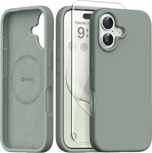 Vista 207 de GONEZ Funda magnética para iPhone 12 Case / 12 Pro Case, compatible con MagSafe, [protector de pantalla + protector de lente de cámara], funda