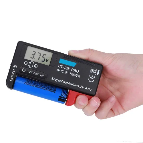 Vista 2 de Walfront BT‑168PRO - Comprobador de batería para pilas de botón (batería de 1,2 ~ 4,8 V, 9 V, pantalla LCD digital)