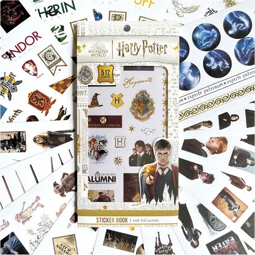 Vista 3 de Paper House Productions Harry Potter Hogwarts Houses Collection - Hojas de calcomanías con efecto esmaltado brillante para manualidades, álbumes