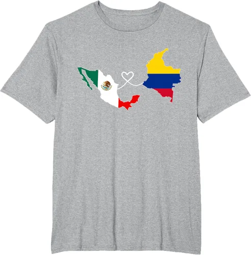 Vista 42 de Camiseta Half Colombian Half Mexican Flag Map DNA Mexico Colombia