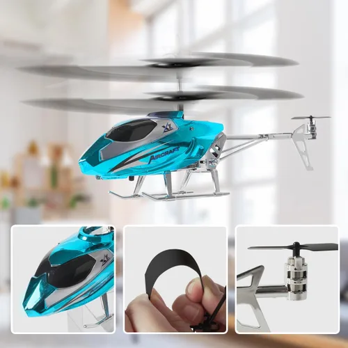 Vista 4 de VATOS Helicóptero RC para niños, helicóptero de control remoto de 2.4G con luz LED para niños de 12 años en adelante, altura fija, despegue con una