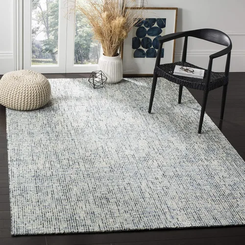 Vista 31 de SAFAVIEH Abstract Collection - Alfombra decorativa, 2 x 3 pies, color negro y marfil, lana hecha a mano, ideal para zonas de alto tráfico